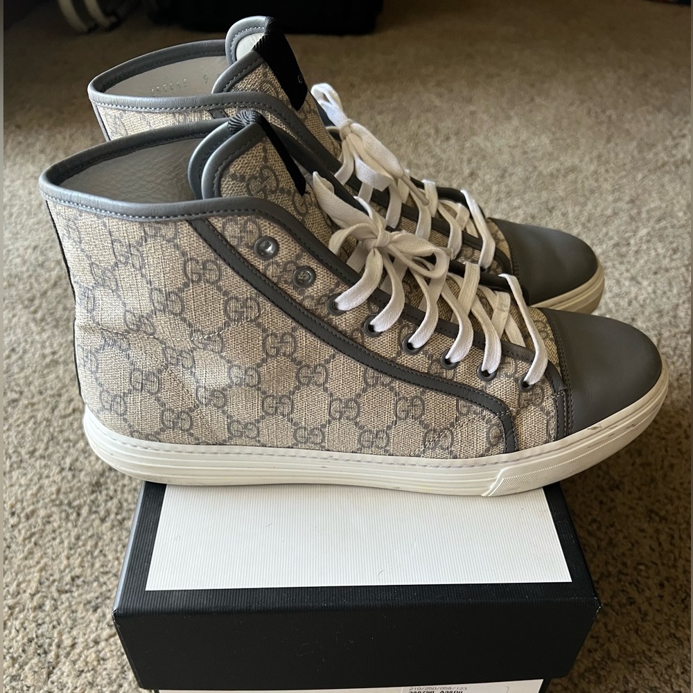Gucci men’s California high top sneaker Grey size US 10 Europe 9